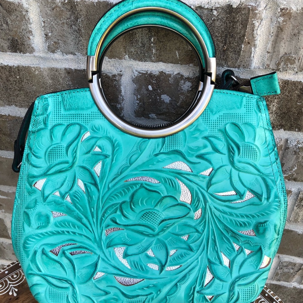 Patricia Nash Leather Tooled Aria Shopper w/ Coin Purse